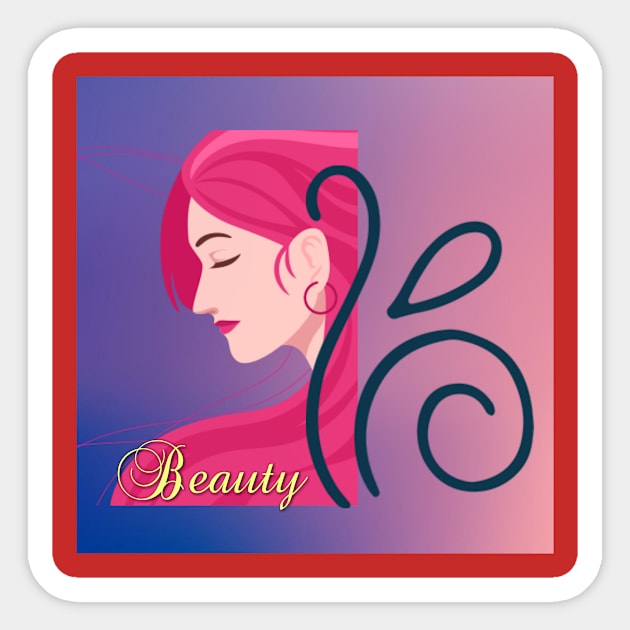 Beauty face Sticker by Rivas Teepub Store